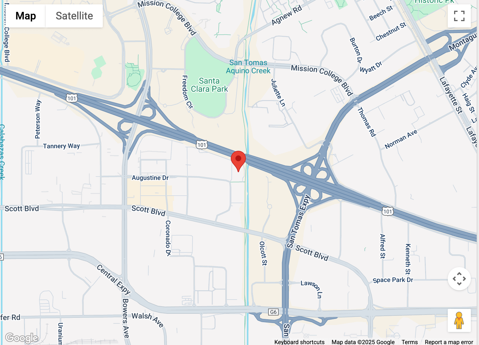 Immagine della mappa dell'ufficio Malwarebytes di Santa Clara California